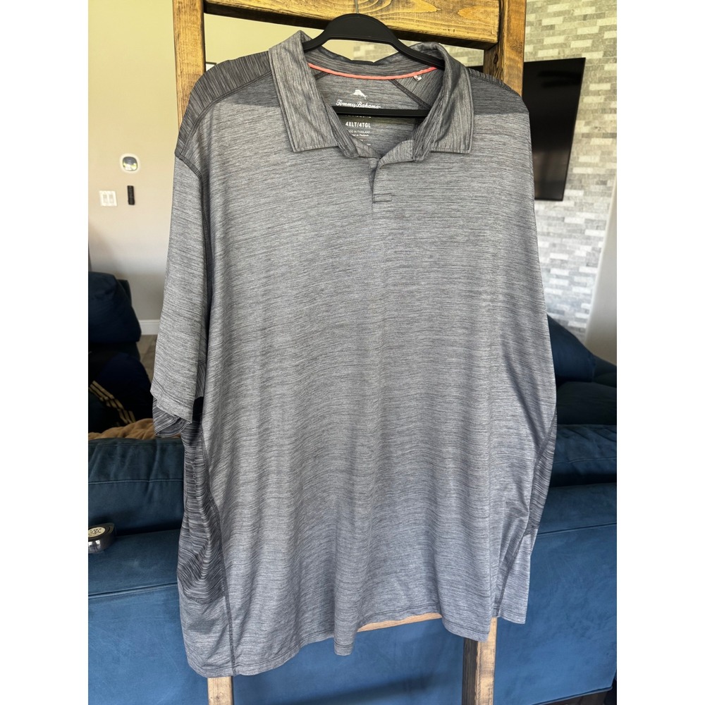 Tommy Bahama IslandZone Polo Shirt Mens 4XLT Gray Space Dye UPF 30 BT225201